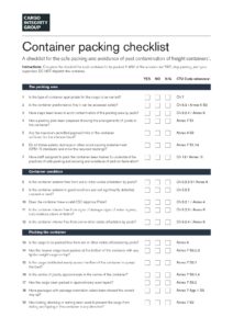 container packing checklist